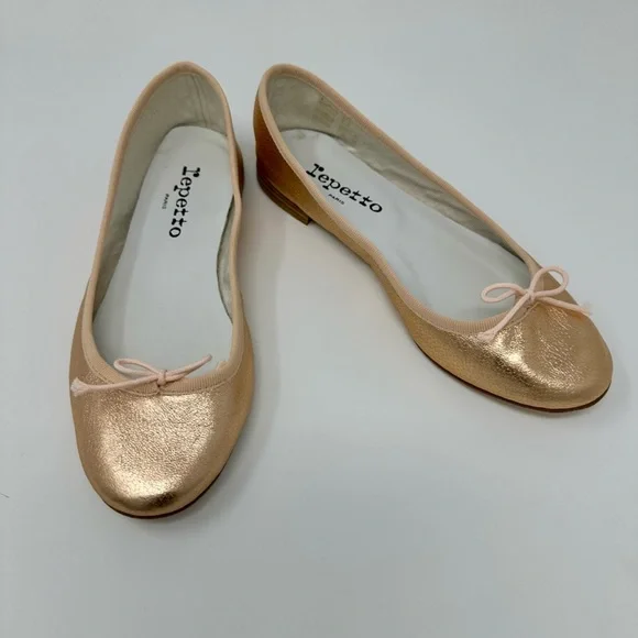 Repetto French CENDRILLON BALLET FLATS. Rose gold. French size 37. New no box. - Picture 1 of 4
